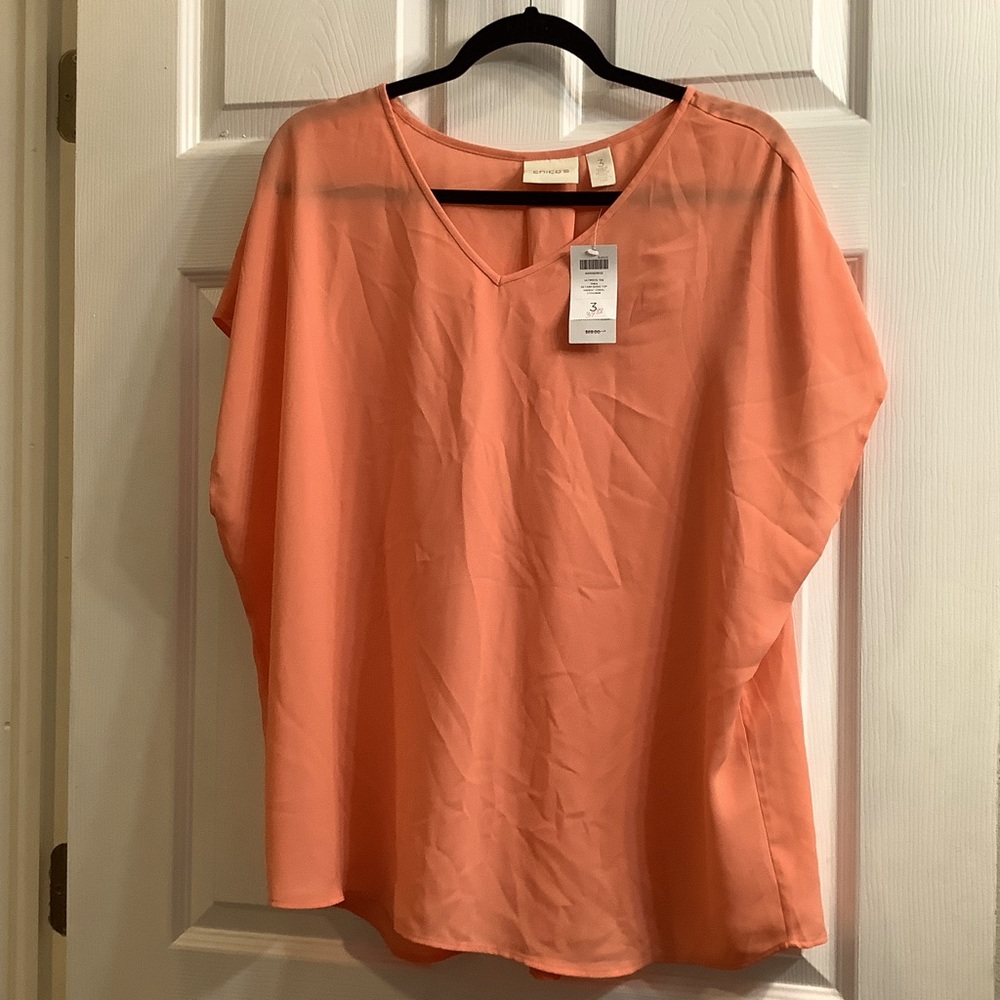 NWT Chico’s Ultimate Tee-Thea SS Fashion Basic Top in Ardent Cora